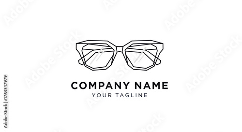 Stylish Hand-Drawn Eyeglasses Logo Design for Optical Business.