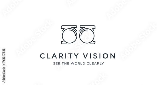 Clarity Vision logo featuring stylized eyeglasses, emphasizing clear vision and optical solutions.