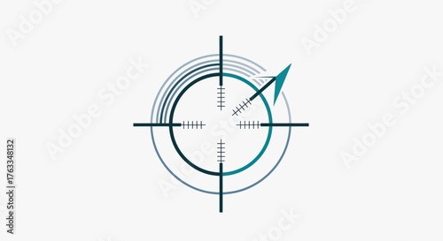 Target Reticle with Arrow Indicating Progress and Success.