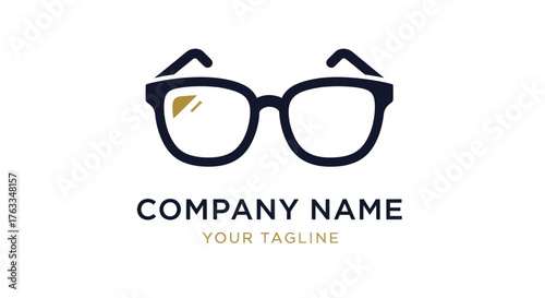 Stylish dark-framed eyeglasses with a subtle golden accent for vision and intellectual style.