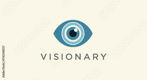 Visionary Eye Logo Design Representing Insight and Future Perspective.