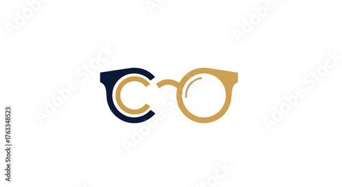 Modern minimalist eyeglasses logo with double C initial.