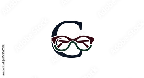 Letter G with Glasses Logo Design for Optometry Business.