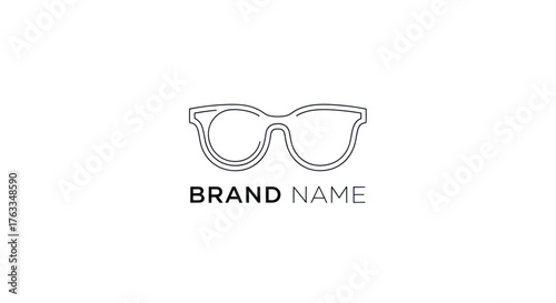 Minimalist Eyeglasses Logo Design with Brand Name Placeholder.