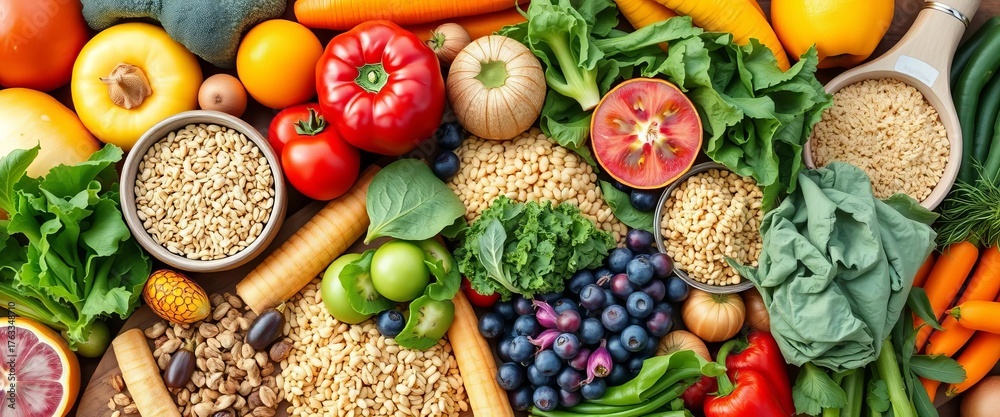 custom made wallpaper toronto digitalAbundant variety of fresh fruits, vegetables, grains, and proteins,  prepared,  bounty