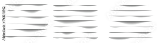 Shadow border. Realistic shadow sets That occurs at the edge of the paper.