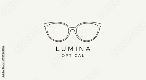 Elegant Lumina Optical Eyeglasses Logo Design.