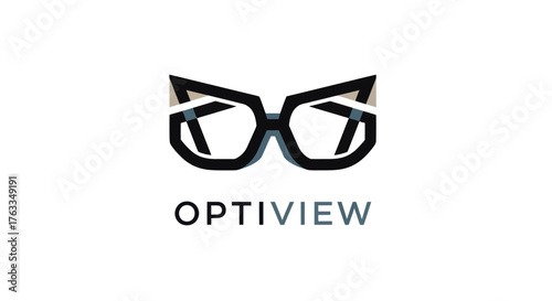 OptiView logo featuring stylish glasses design for vision care and eyewear.