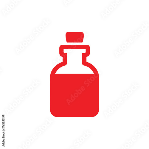 Minimal Vector Silhouette Potion Flask Logo Design Icon – Modern Alchemy Bottle Symbol, Simple Magic Elixir Emblem for Fantasy, Gaming, Witchcraft, Halloween, and Potion Branding Identity