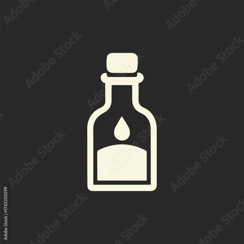 Minimal Vector Silhouette Potion Flask Logo Design Icon – Modern Alchemy Bottle Symbol, Simple Magic Elixir Emblem for Fantasy, Gaming, Witchcraft, Halloween, and Potion Branding Identity