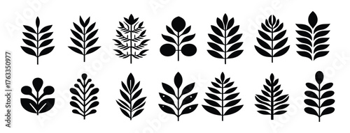 leaf symbol set for clean and minimal aesthetics 