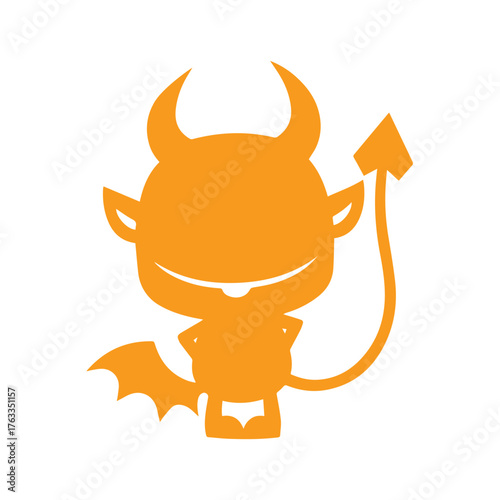 Minimal Vector Silhouette Devil Logo Design Icon – Modern Evil Demon Symbol, Simple Horned Character Emblem for Horror Branding, Halloween, Gothic Art, and Dark Fantasy Identity
