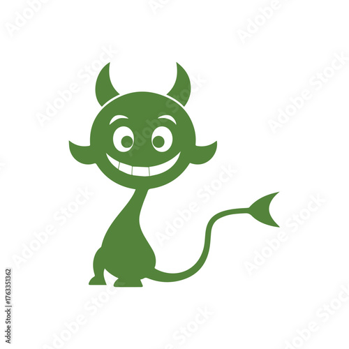 Minimal Vector Silhouette Devil Logo Design Icon – Modern Evil Demon Symbol, Simple Horned Character Emblem for Horror Branding, Halloween, Gothic Art, and Dark Fantasy Identity