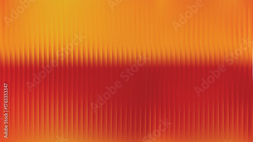 Orange gradient glass effect pattern. Abstract ribbed plastic texture with color stripe line background. Corrugated panel for retail fashion bg. Reed acrylic design with blur and heat reflection.