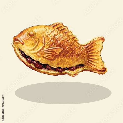 Illustration of a vintage zucchini