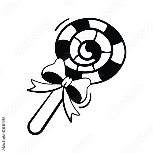 Spiral lollipop icon design, vector of confectionery item in trendy style
