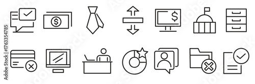 Headhunting line icon set. Career, resume, interview, candidate, analysis, email, diploma, leadership, briefcase, video calls, agendas line icon set. UI thin line icon pack.