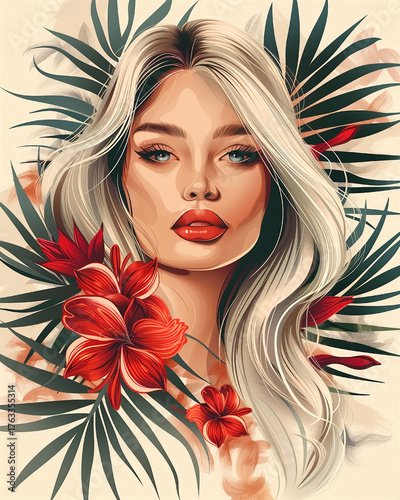 Wallpaper Mural Girl with flowers. An artistic image reflecting the essence of spring warmth, beauty, kindness. Torontodigital.ca