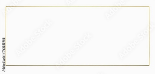 Elegant thin gold line border on white background ,   thin frame,  linear frame