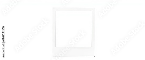 Blank white polaroid frame isolated on white background, photography, picture