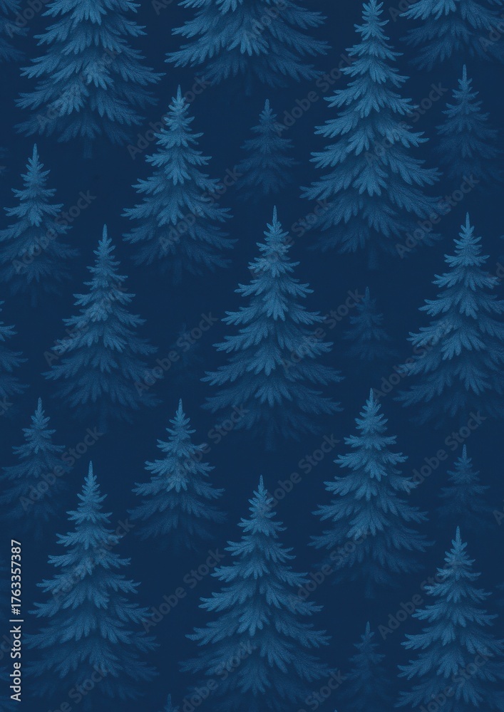 Fototapeta premium Serene evergreen forest pattern