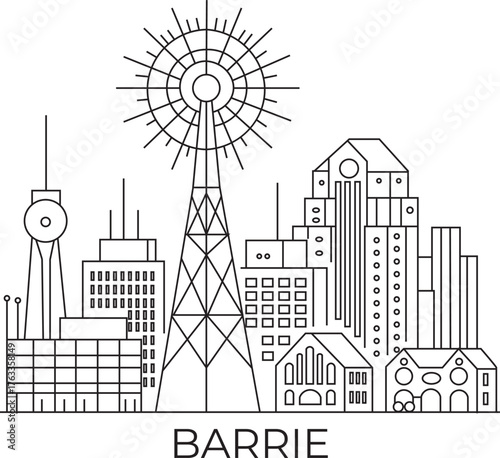 Barrie City Line Draw Simple Minimalist