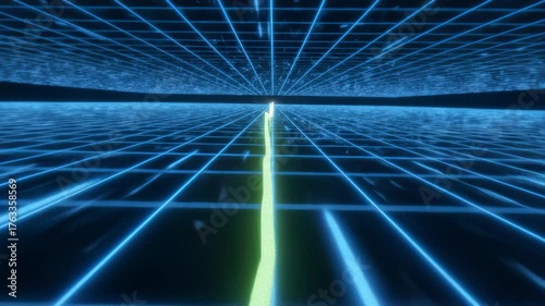Line Graph Moving Across a Digital Grid for Growing Trend Animation
