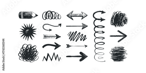 Hand Drawn Arrows and Marks Collection