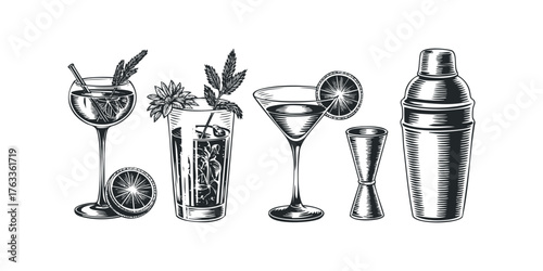 Vintage cocktail and bar tools collection