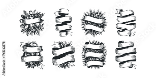 Ornate Ribbon and Botanical Embellishment Collection