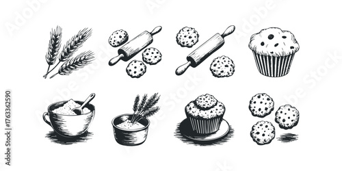 Sketch of Baking Ingredients and Treats