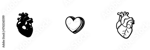 A solitary 3D heart icon in a flat design, suitable for games, interfaces, stickers, and apps, presented in a cartoonish style for match-3, arcade, and RPG games