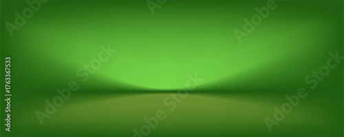 Abstract gradient podium background. Empty green 3D studio background. Clean scene for product presentation mockup template. eps 10