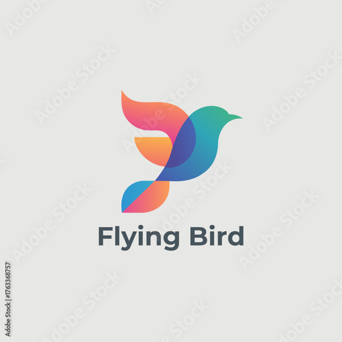 Flying Bird Abstract Logo Vector