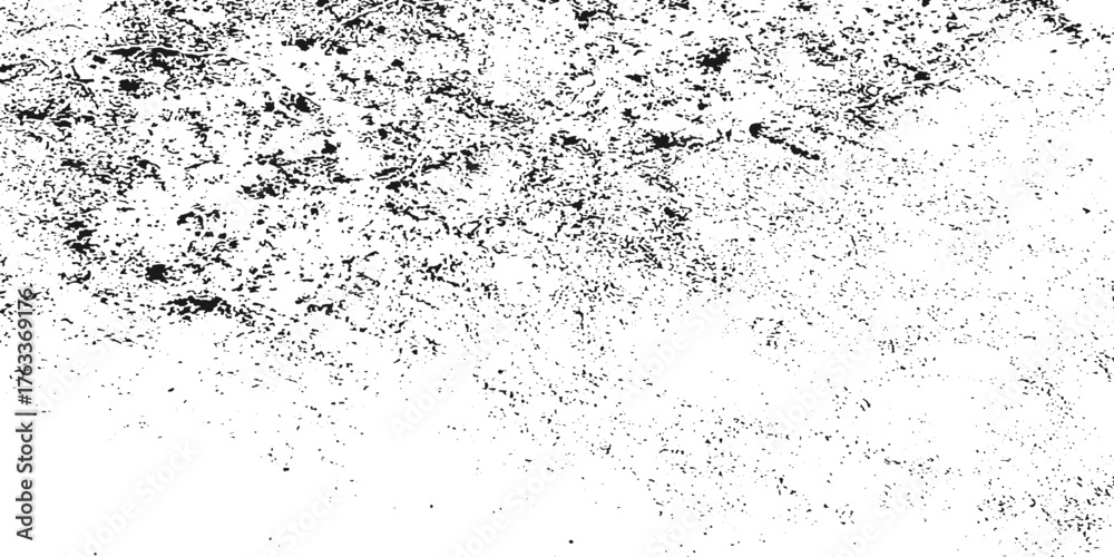 Fototapeta premium Distressed grain texture dirt messy splash overlay and black and white Dust distress grungy effect paint. Vertical scratch rustic surface effect monochrome texture composed dust. 