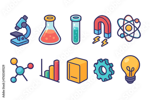 Science, technology line icon set. Education, innovation icons linear collection