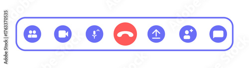 Set of icons displaying online communication options and tools