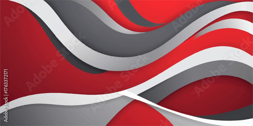 A vibrant background featuring bold red and white stripes creates a dynamic visual effect