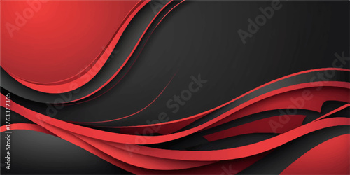 Abstract artistic design of soft red and black waves with a futuristic energy curve illustration texture backdrop