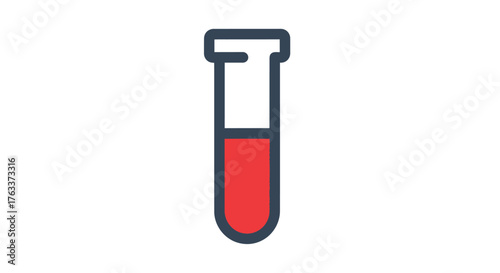 Blood sample in a test tube, medical laboratory analysis, healthcare concept.