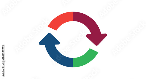 Circular arrows symbol representing process of recycling and renewal.