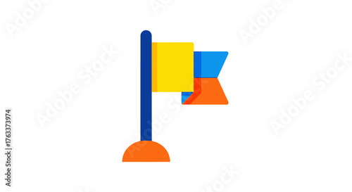Colorful Flag Icon - A Symbol of Achievement and Navigation.