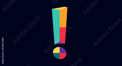 Colorful Exclamation Mark - A Bold and Vibrant Symbol.