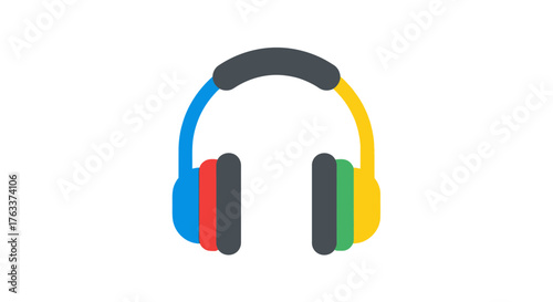 Colorful headphones design for music listening and audio enjoyment in vibrant style.