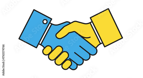 Handshake Illustration - Agreement and Collaboration in Business.
