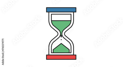 Hourglass with Green Sand - A Symbol of Time and Transition.