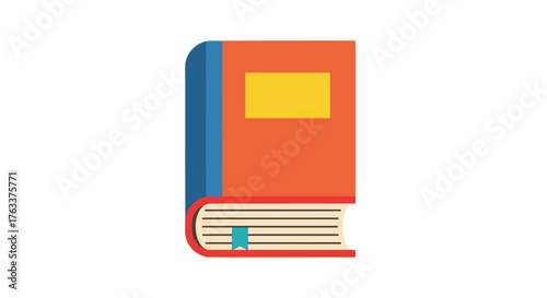 Vibrant Illustrated Book with Bookmark and Blank Cover.