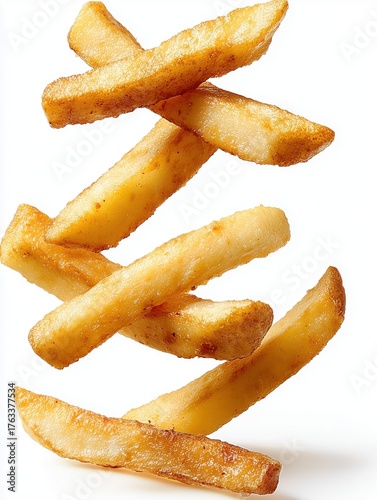 french fries isolated on white background