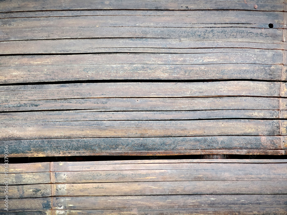 Obraz premium Old wooden planks with weathered texture and natural rustic appearance in horizontal arrangement