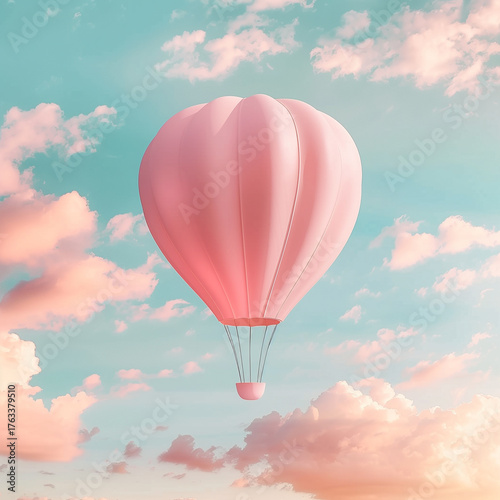 Globo aerostático rosa
